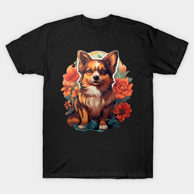 Floral Chihuahua Vintage Flower Dog Lover T-Shirt by BunDauVN